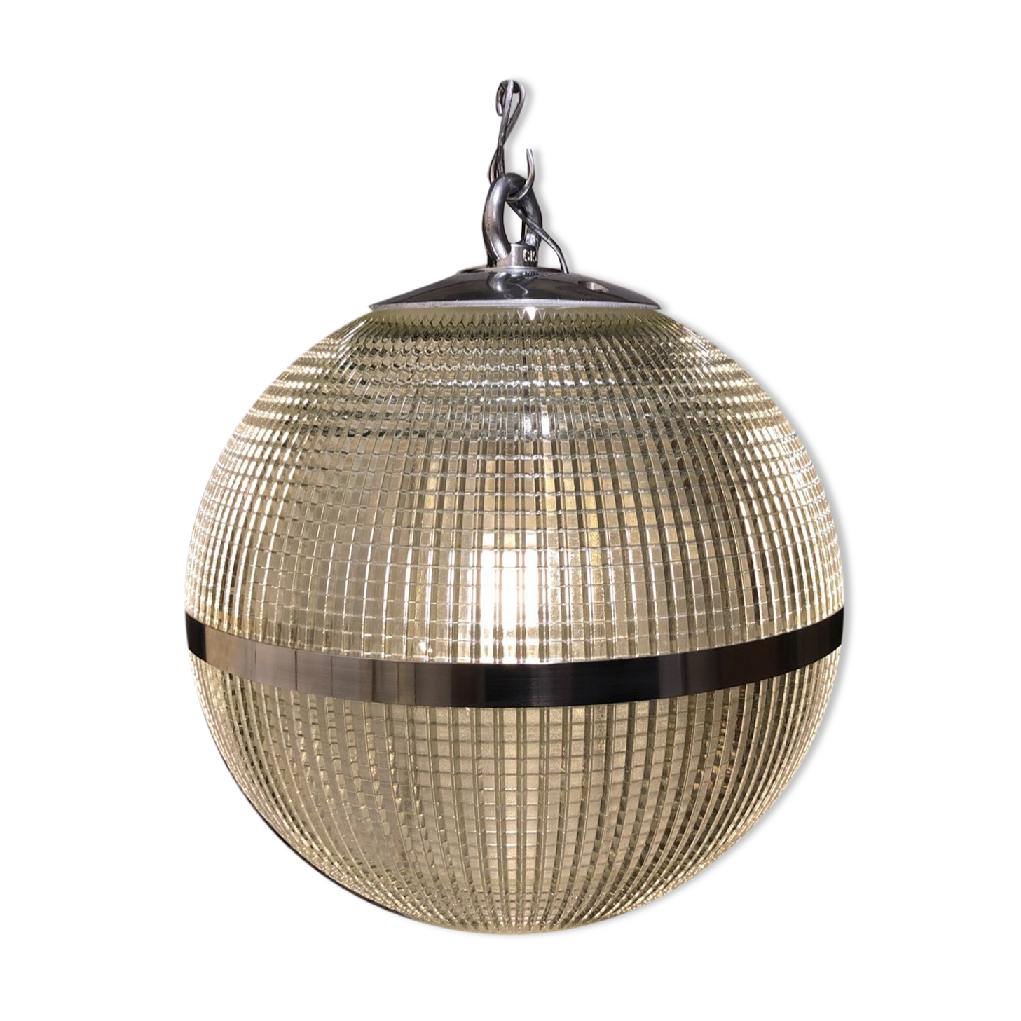 Silver Holophan ball suspension