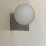 Pair of vintage wall lights, metal and opaline, France 1970