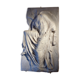 Bas relief déesse niké drappée style classique marbre style romain grec 1980s