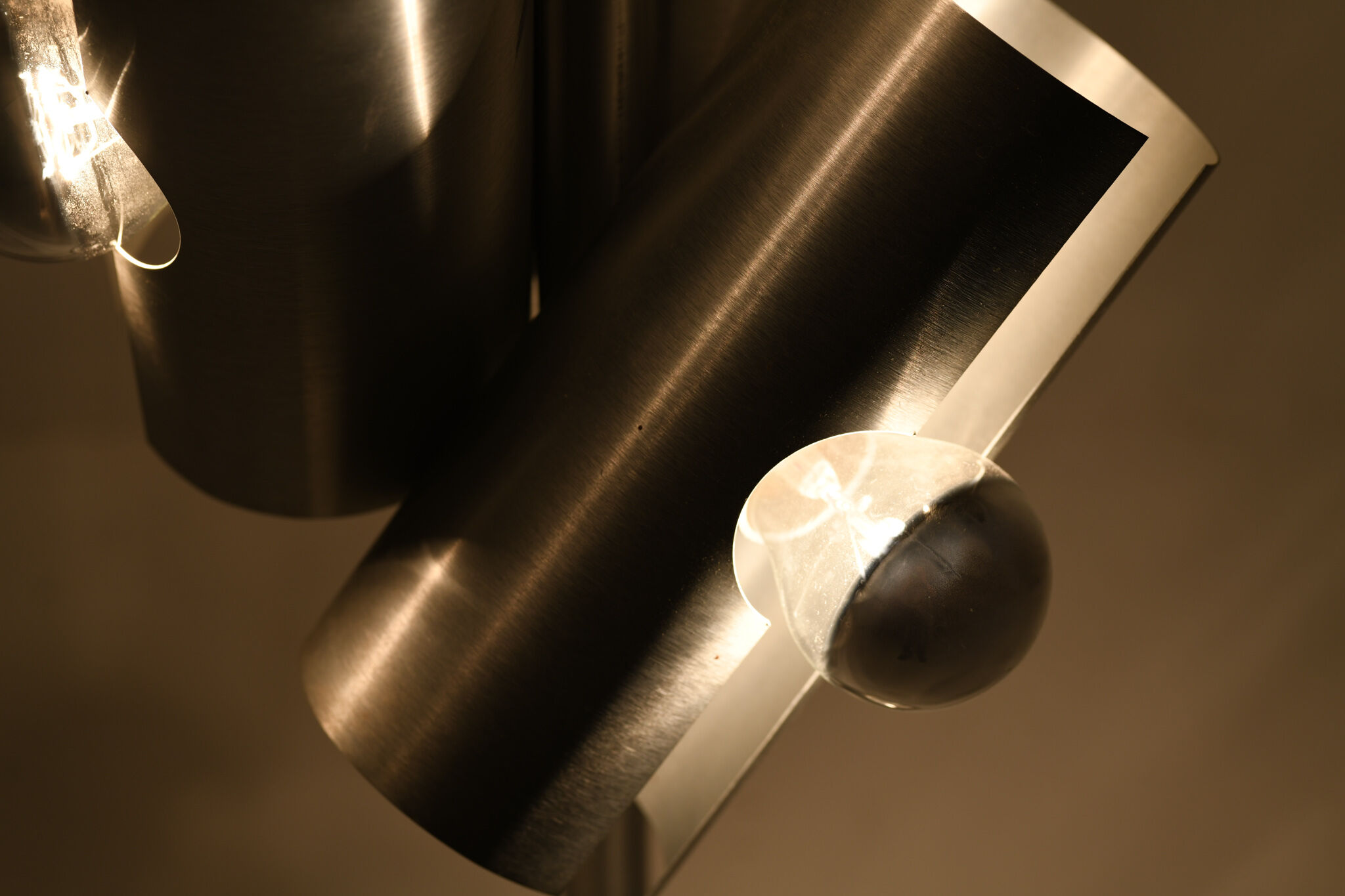 1970s Modernist Brushed Aluminium Floor Lamp