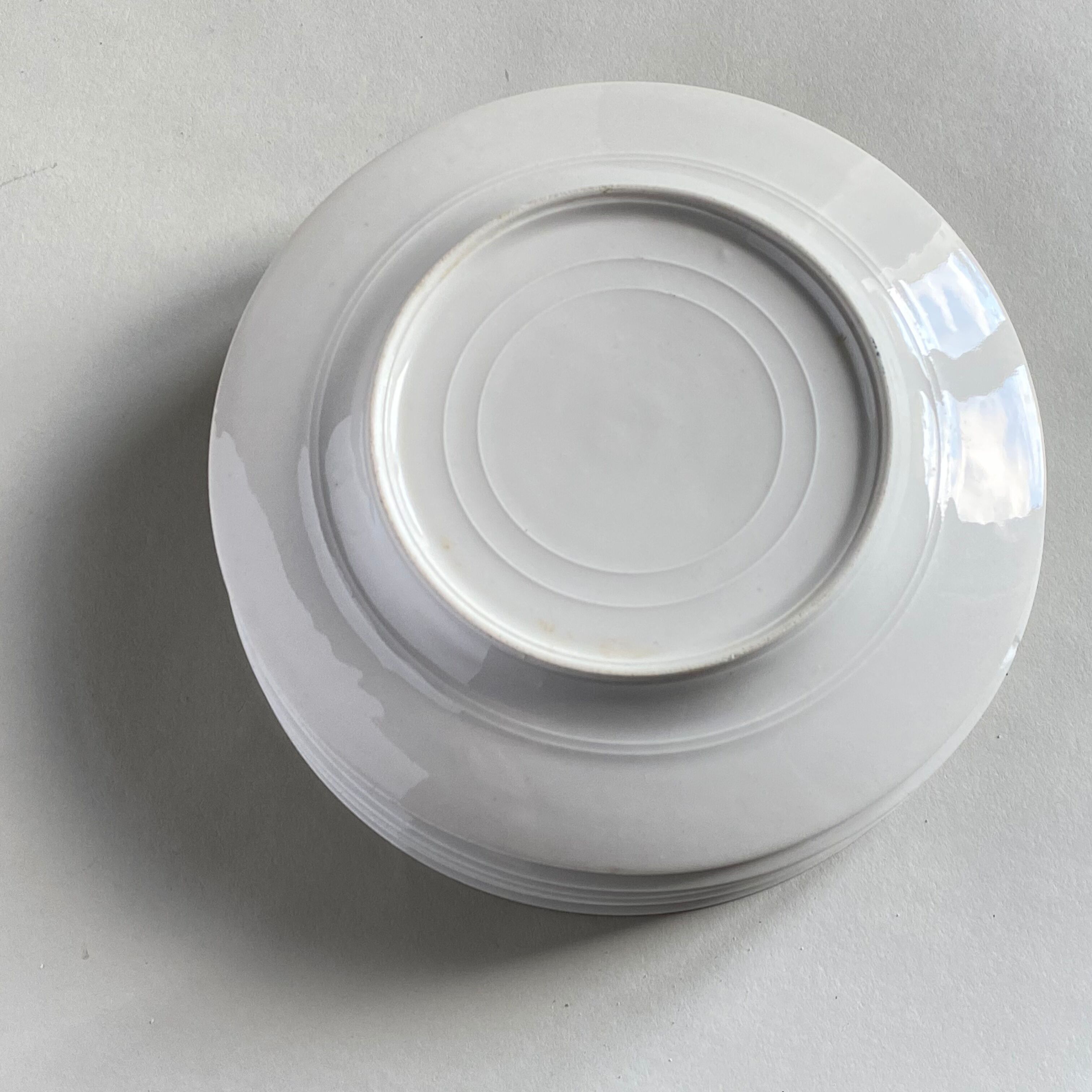 Set of 6 dessert plates in antique porcelain with hand-painted flowers
