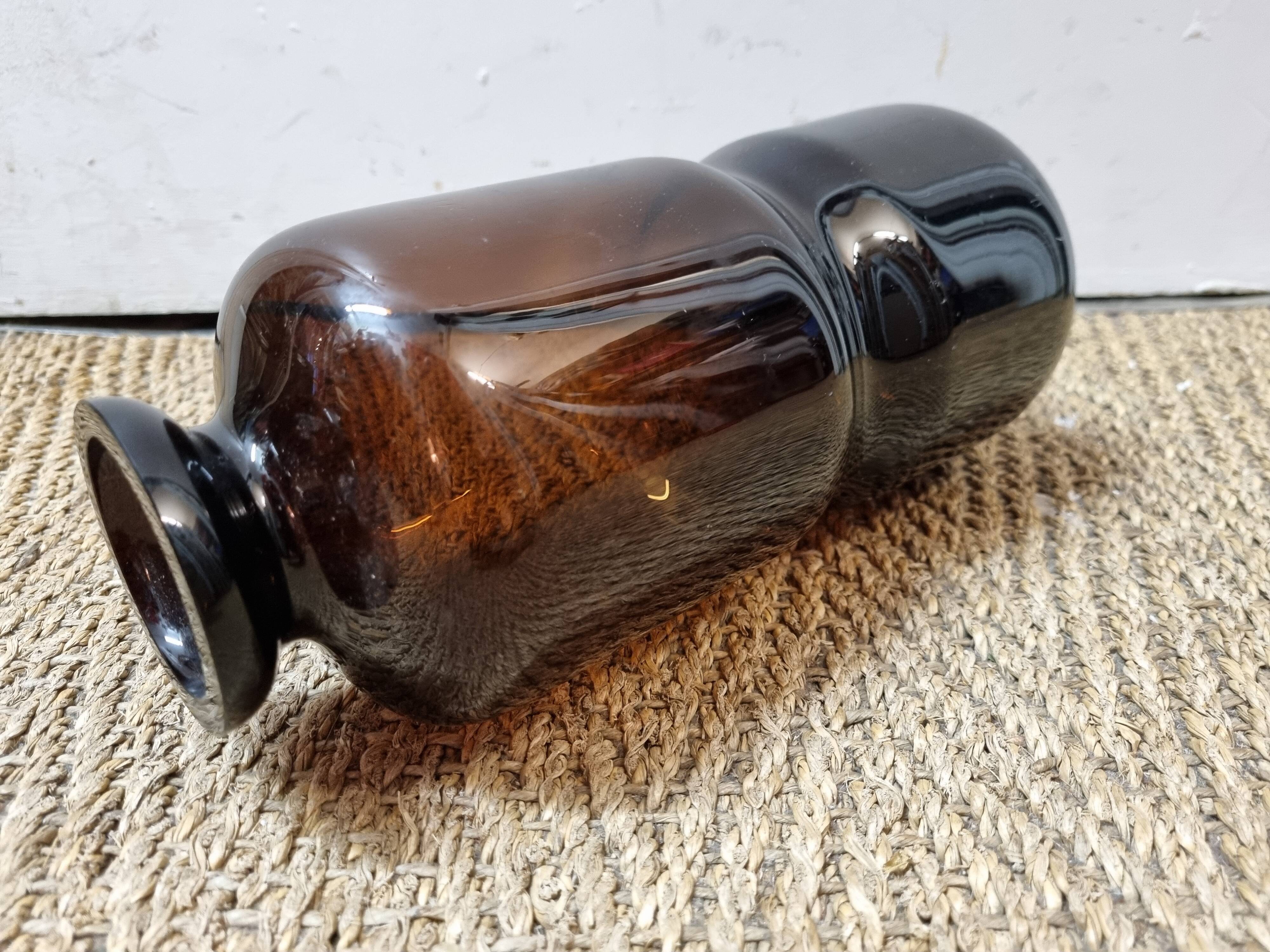 Smoked glass vase from 1970