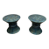 Pair of Bamboo Side Tables in the Shape of a Wheat Sheaf. Turquoise Lacquered.