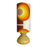 Beige opaline lamp Apollo J - 1970s retro fabric