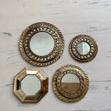 4 miroirs en laiton