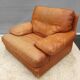 Fauteuil club lounge cuir cognac design 1970