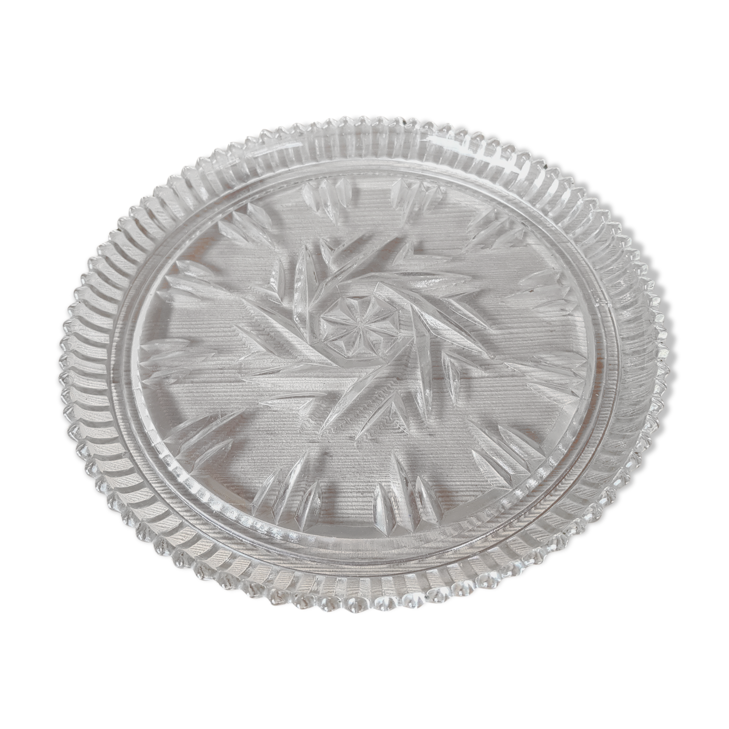 Round plate plate chiseled glass