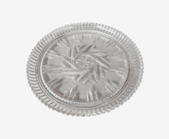 Plat rond assiette verre ciselé