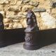Pair of cast iron andirons from the 19th century