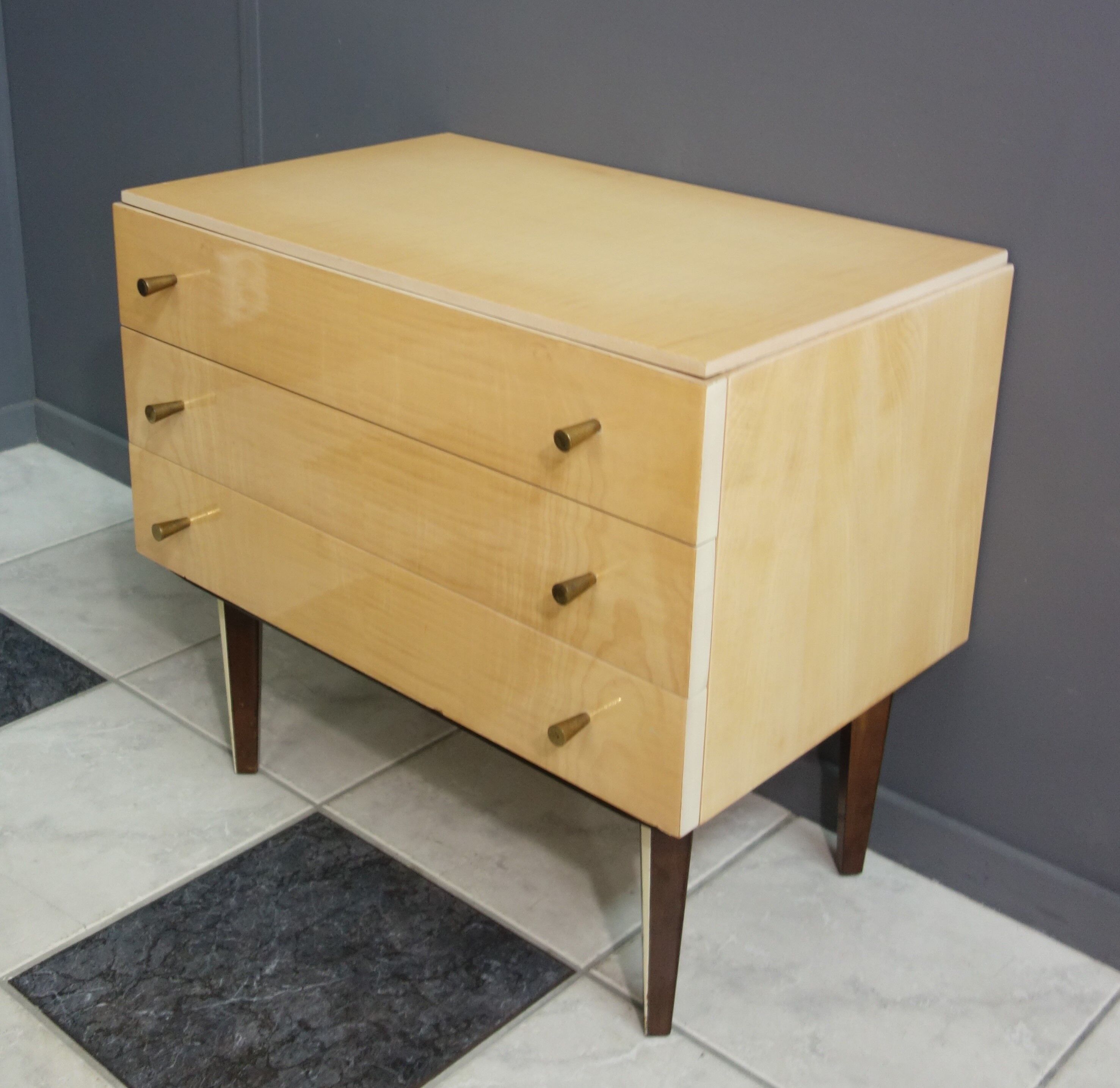 Chest of drawers blond wood 1960s