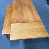 Pine farm table with its bench