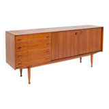Teak sideboard, with four drawers and two doors. 20th century.