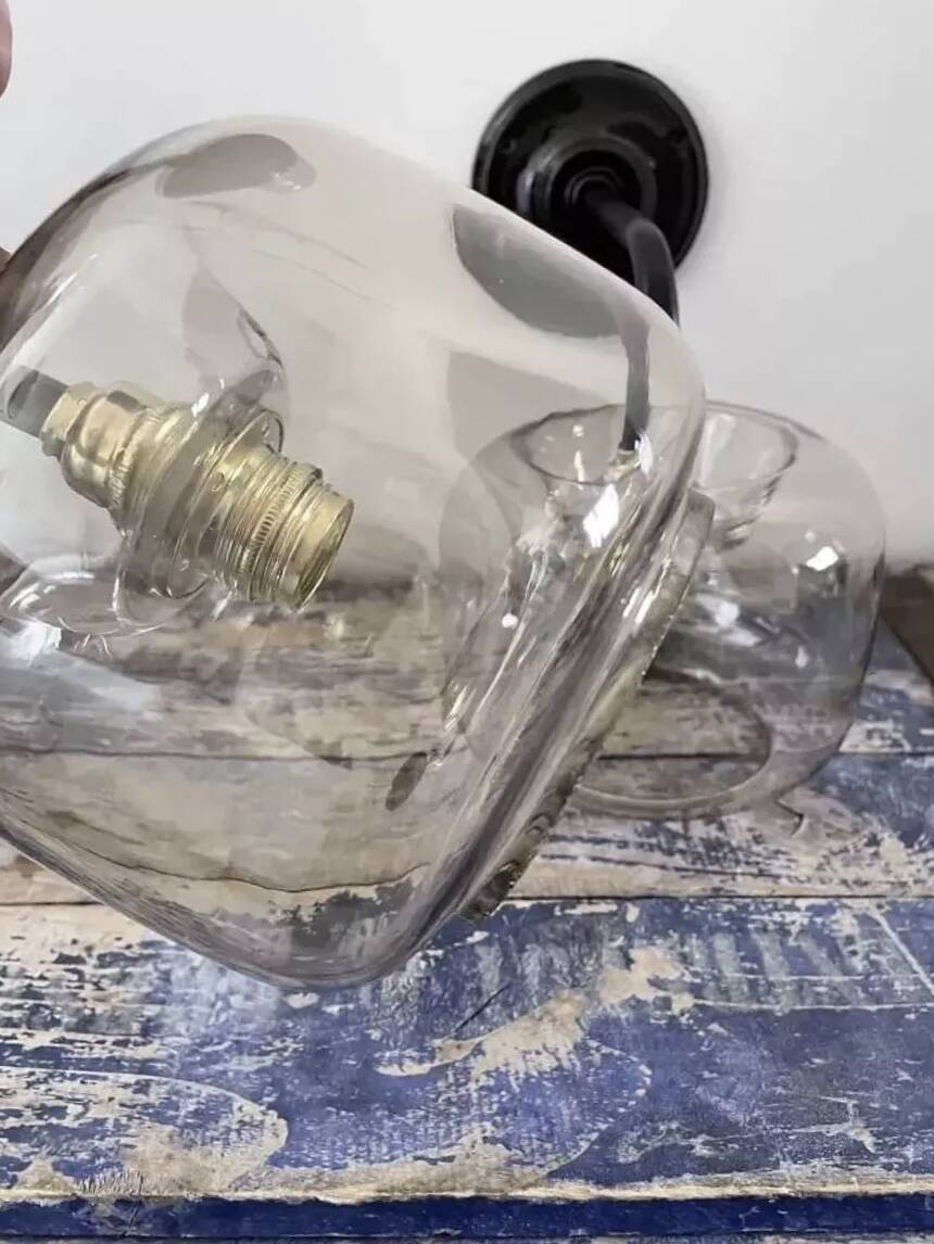 Pair of smoked glass wall sconces