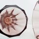 Pair of dark pink crystal vase art deco