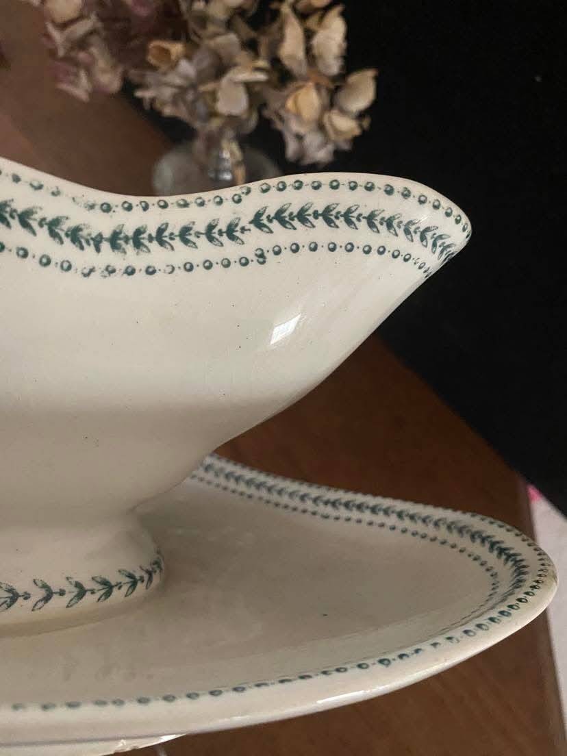 Ironstone sauce boat model Laurels.