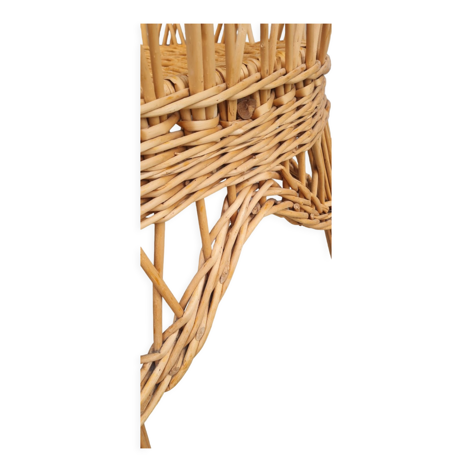 Rattan and wicker armchair 1960