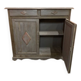 Buffet 2 portes ancien en bois patiné noir