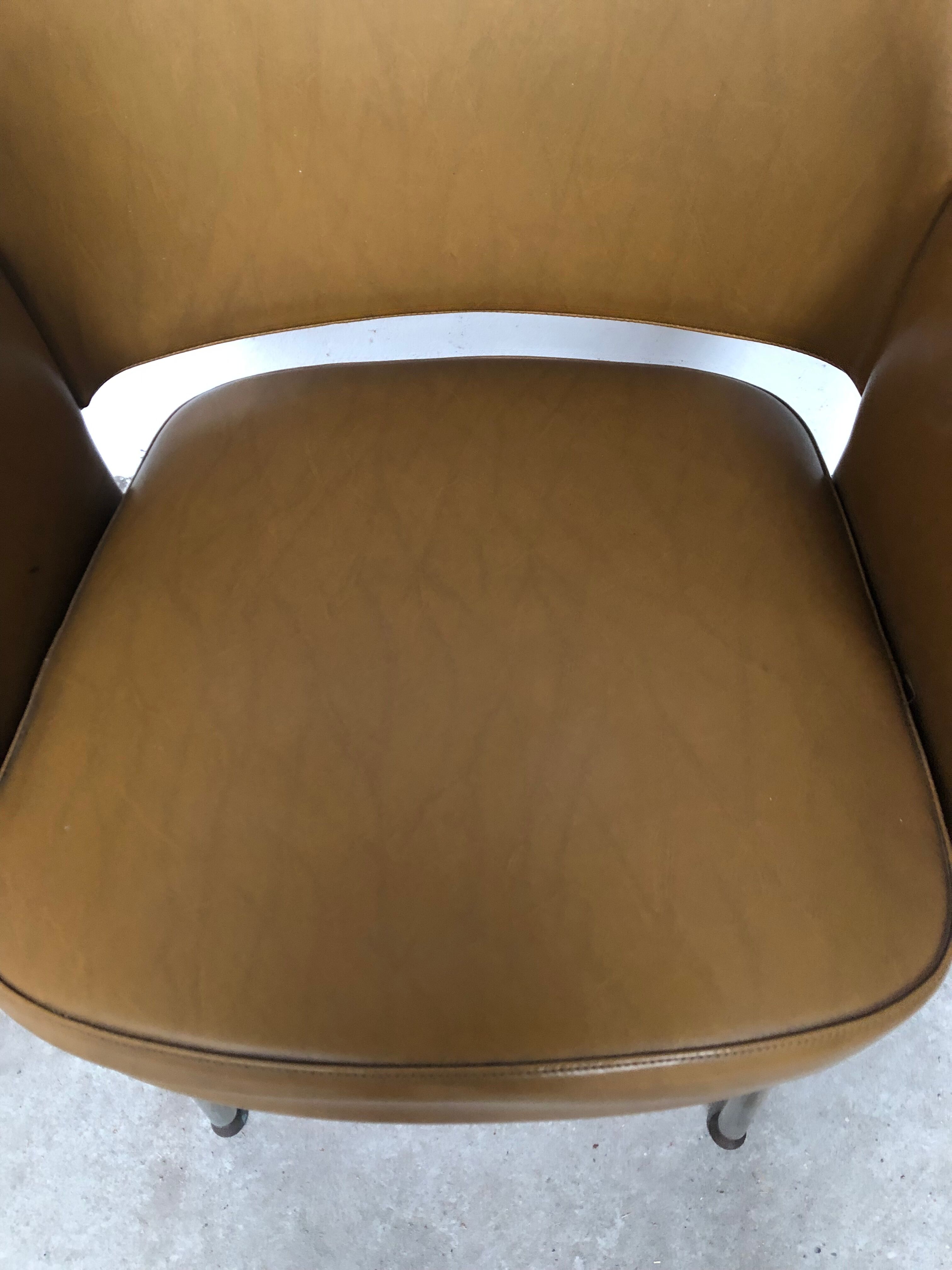 Armchair imitation leather Marc and Pierre Simon for Airborne 60s