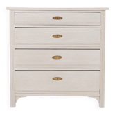 Commode antique avec 4 tiroirs – peinte en gris – vers 1890