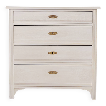 Antique chest of drawers with 4 drawers – grey painted – circa 1890s