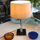 Silver-plated metal lamp base with crystal.