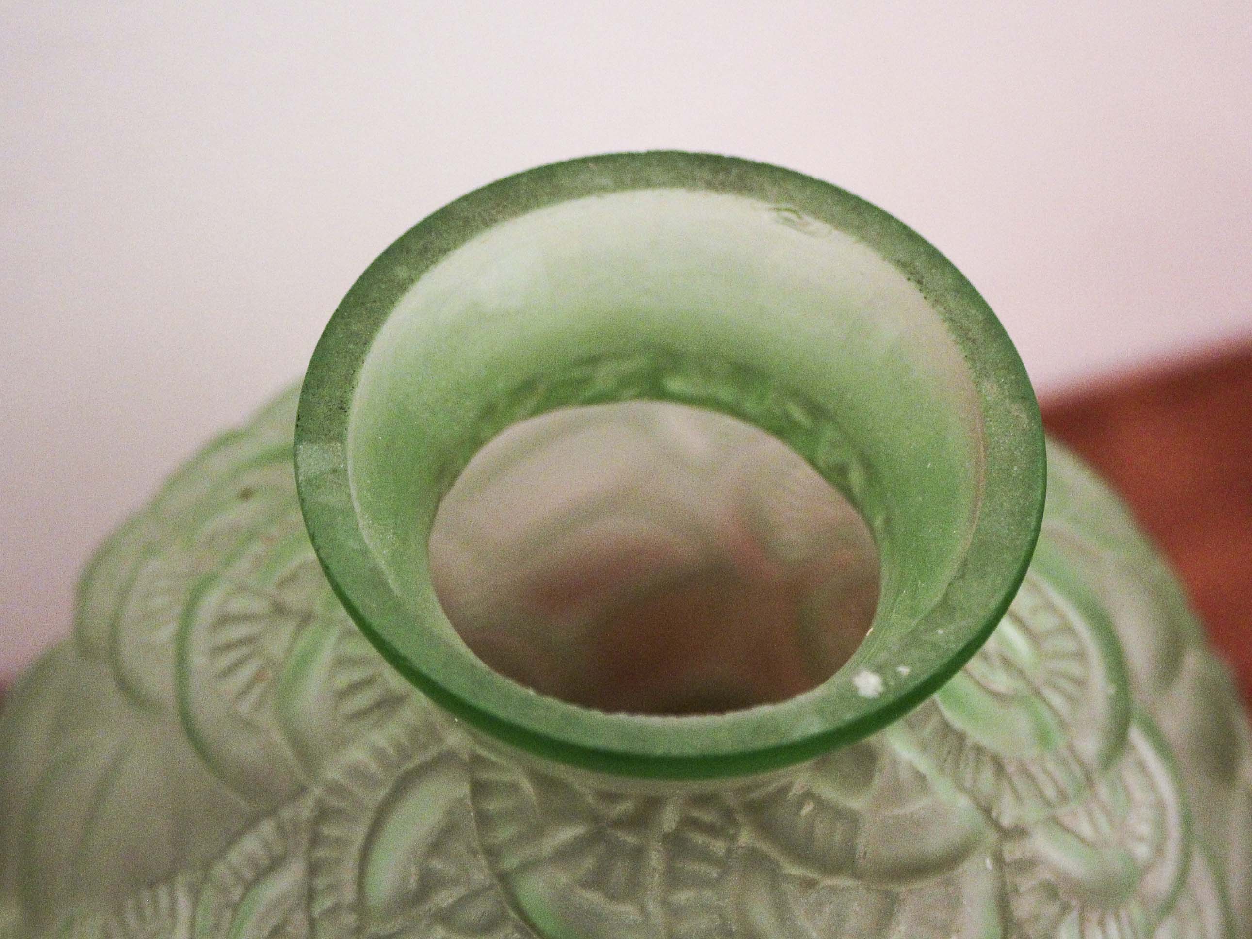 Pair of Art Deco glass ball vases