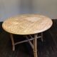 Vtg Mid Century Round Circular Wicker Bamboo Bamboo Table Dining rattan Tiki