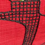 Vintage hand embroidered canvas cushion