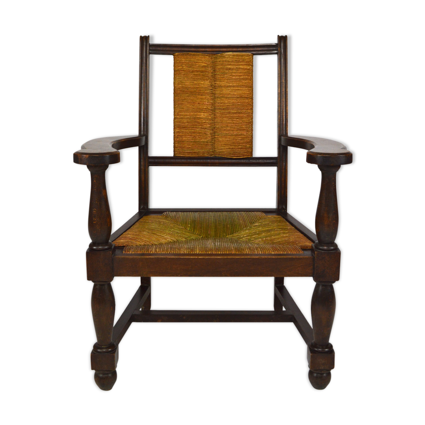 Art deco modernist armchair in dark beech