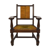 Art deco modernist armchair in dark beech