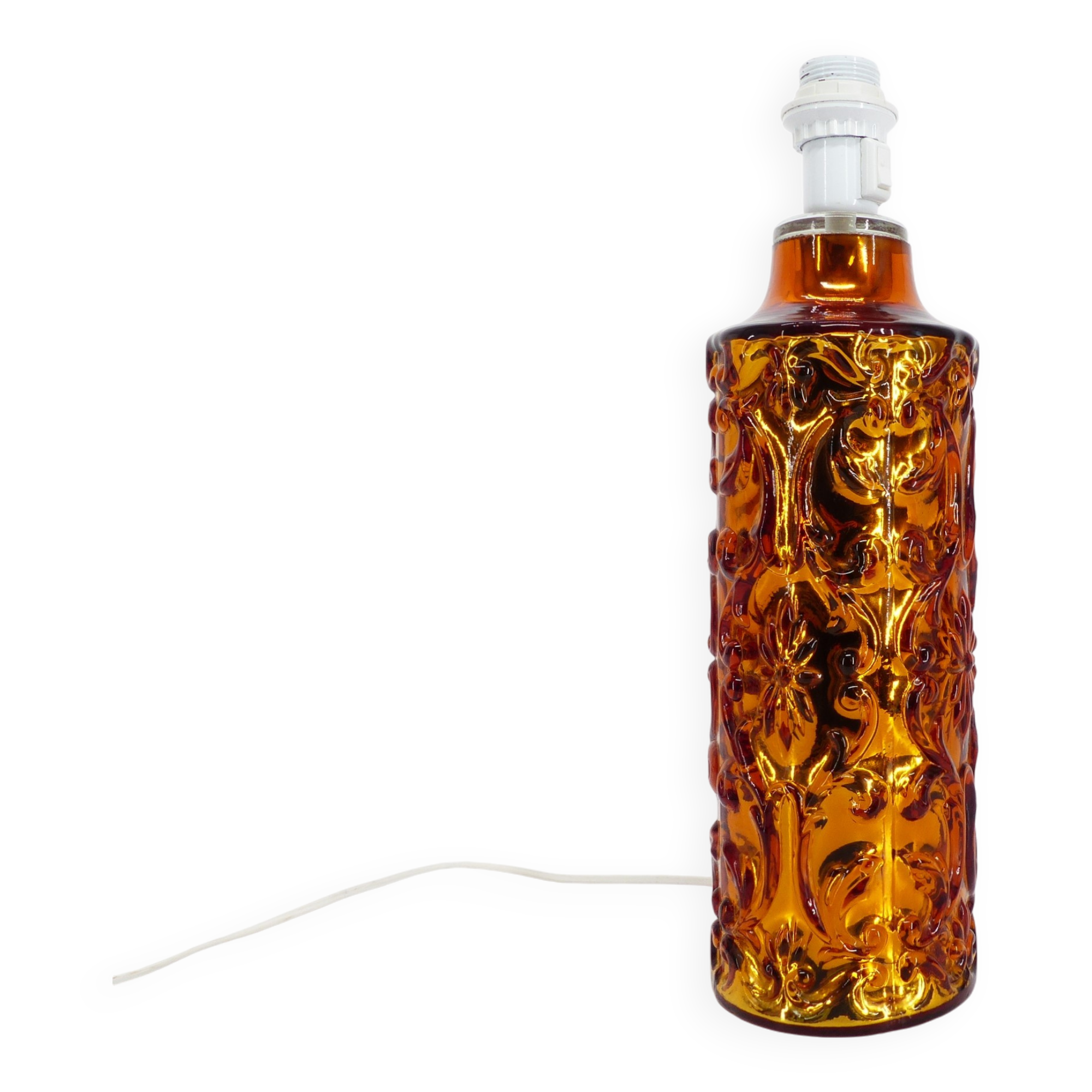 Scandinavian Gustaf Leek lamp in gold églomisé glass Orrefors 1960