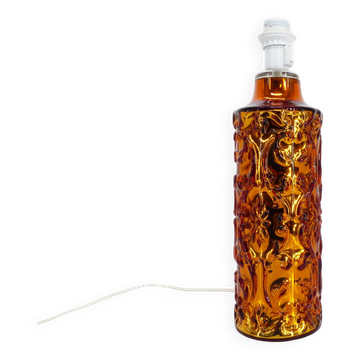 Scandinavian Gustaf Leek lamp in gold églomisé glass Orrefors 1960