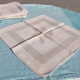 Ensemble nappe & 18 serviettes vintage 138x280