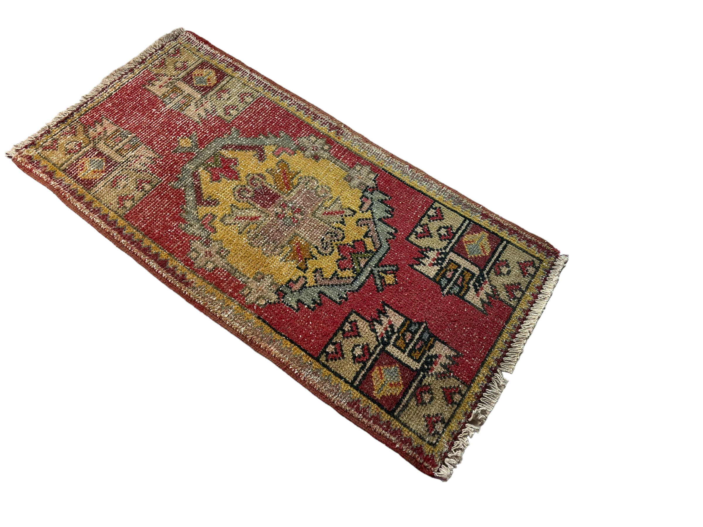 VINTAGE TURKISH PASTEL MINI RUG , 102 x 53 CM