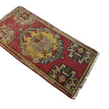 VINTAGE TURKISH PASTEL MINI RUG , 102 x 53 CM