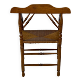 Chaise Antique en Chêne et Jonc, Pays-Bas, 1930s