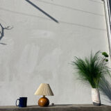 Pleated wooden ball lamp