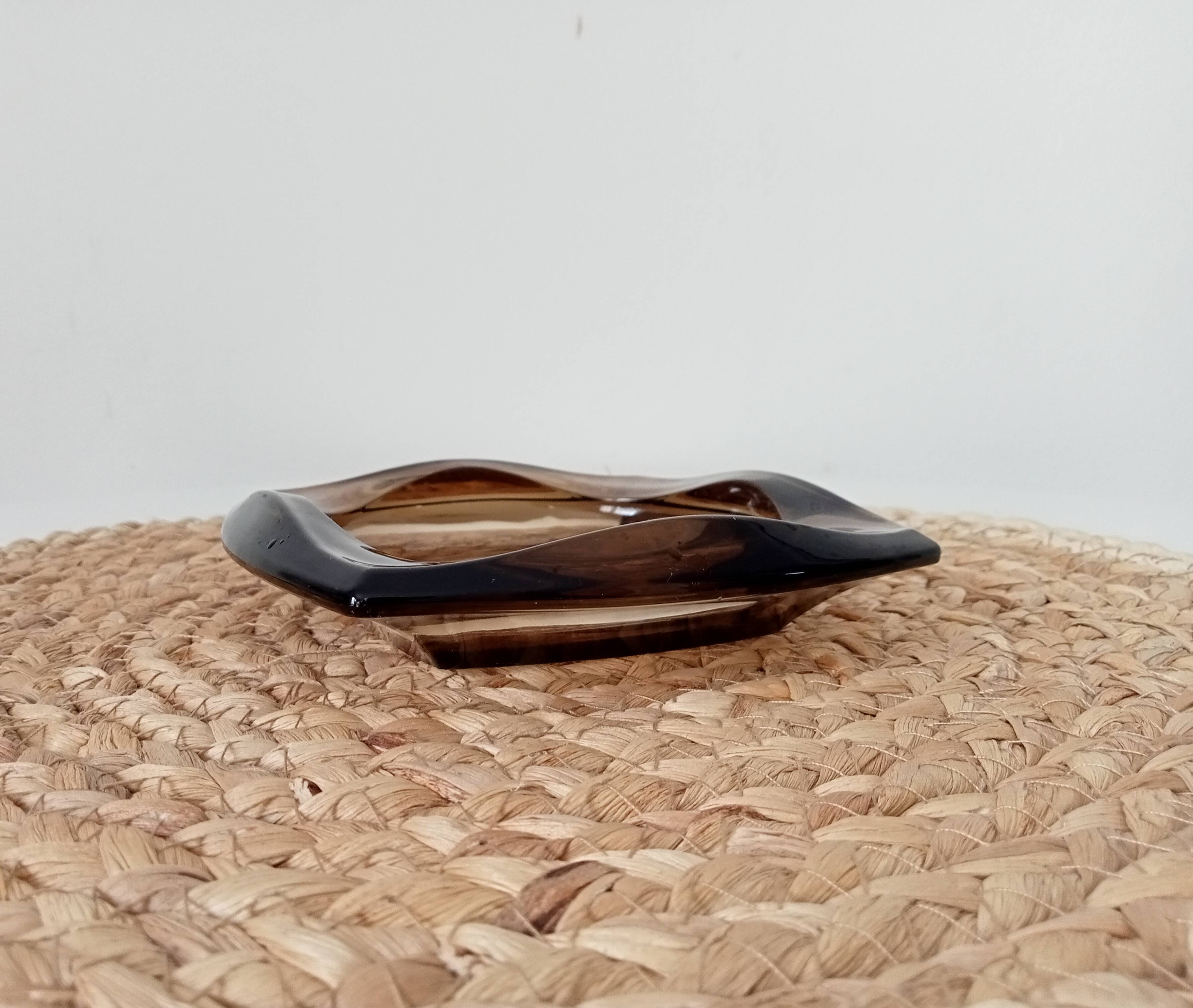 Vintage Luminarc smoked glass ashtray from the 60s