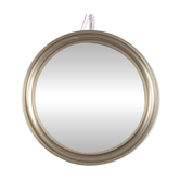 Vintage round mirror in anodised aluminium, Italian design, 1960s.