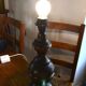 Lampe en bois tourné vintage 60s