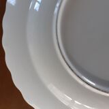 Assiette ancienne grande taille en céramique motif bateaux marchands - coloris bleu Diam 41 cm
