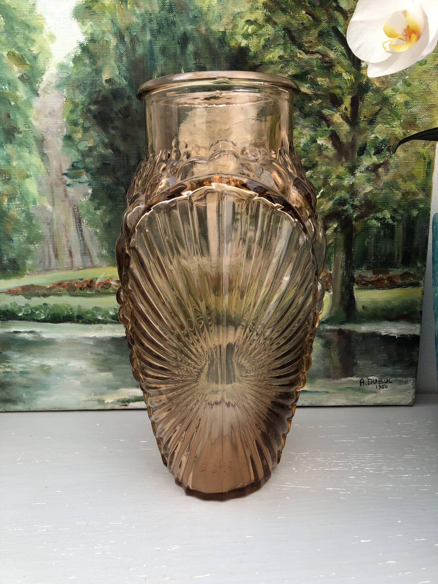 Antique Art Deco Vase 1930 Souchon-Neuvesel "84 Bis" Rose Amber