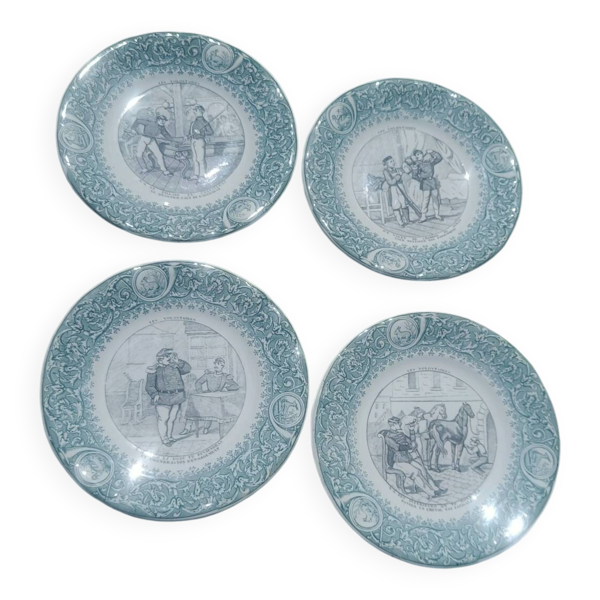Assiettes anciennes lunéville ''opaque