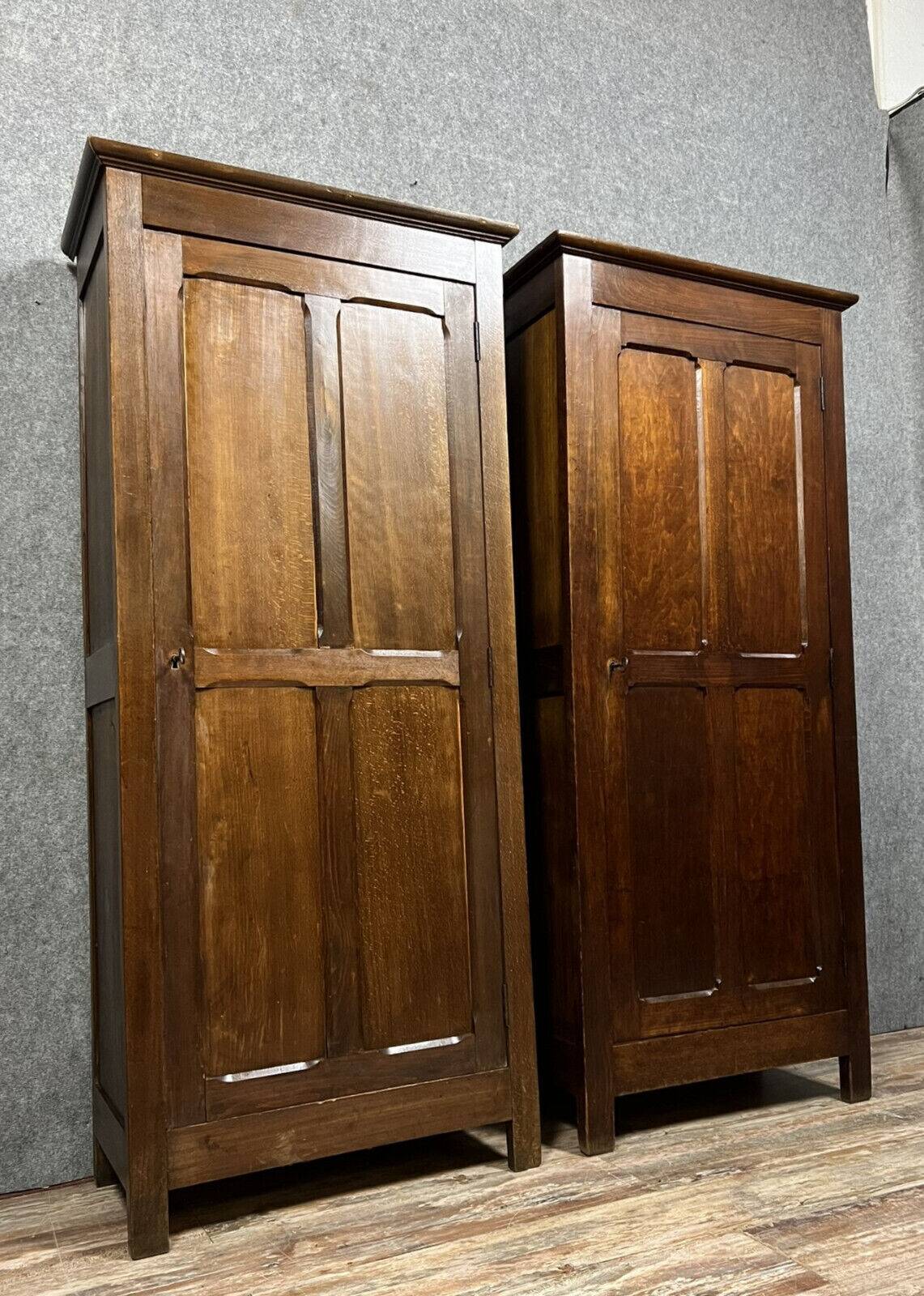 Pair of late 19th century bonnetières in stained beech circa 1880