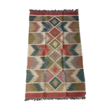 Kilim carpet in burlap and cotton - 90cm x 150cm