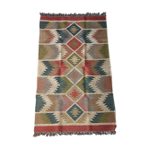 Tapis kilim en toile de jute et coton - 90cm x 150cm