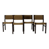 Ensemble de quatre chaises de salle à manger en bois wengé par Arnold Merckx pour Fristho Holland