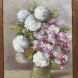 Tableau, bouquet de fleurs, huile ,signé J. Fleig, XX ème