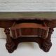 Biedermeier mahogany wall console table or desk with leather inlay top and drawer