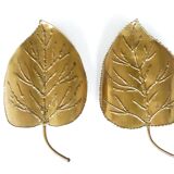 Pair of brass "leaf" wall lamps, 70s